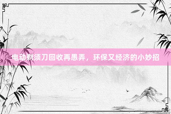 电动剃须刀回收再愚弄，环保又经济的小妙招